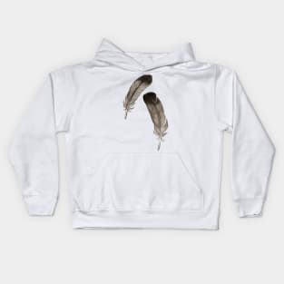 Black feathers Kids Hoodie